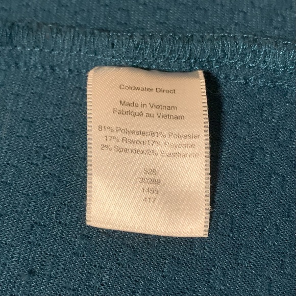 Coldwater Creek teal, waffle-weave tunic, size 3X. - Picture 6 of 8